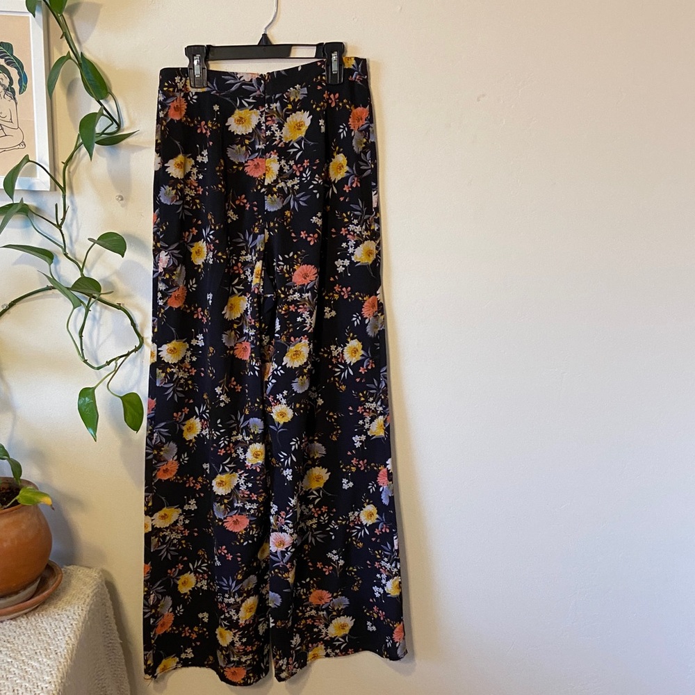 Wide Leg Floral Pants